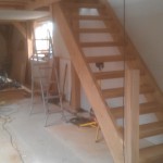Bespoke oak (home grown by the customer) staircase, Herefordshire
